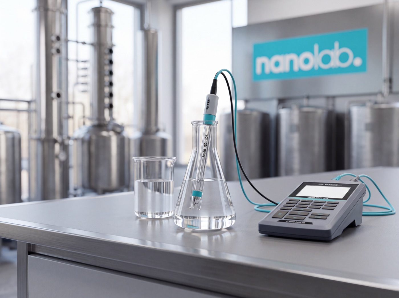 Laboratorní měření vodivosti destilované vody Nanolab